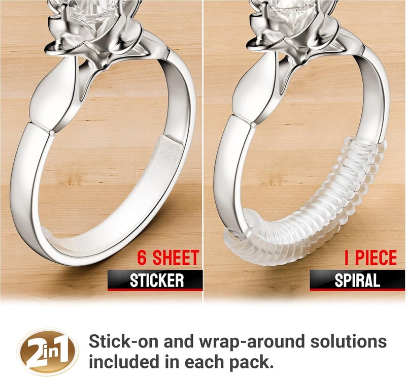 Omilly Ring Sizers for Loose Rings,144 Pack 16 Sizes 6 Sheets Ring Guards,Silicone Ring Size Adjuster Invisible Ring Fitter for Different Band Widths for Women and Men(Transparent) - Image 4